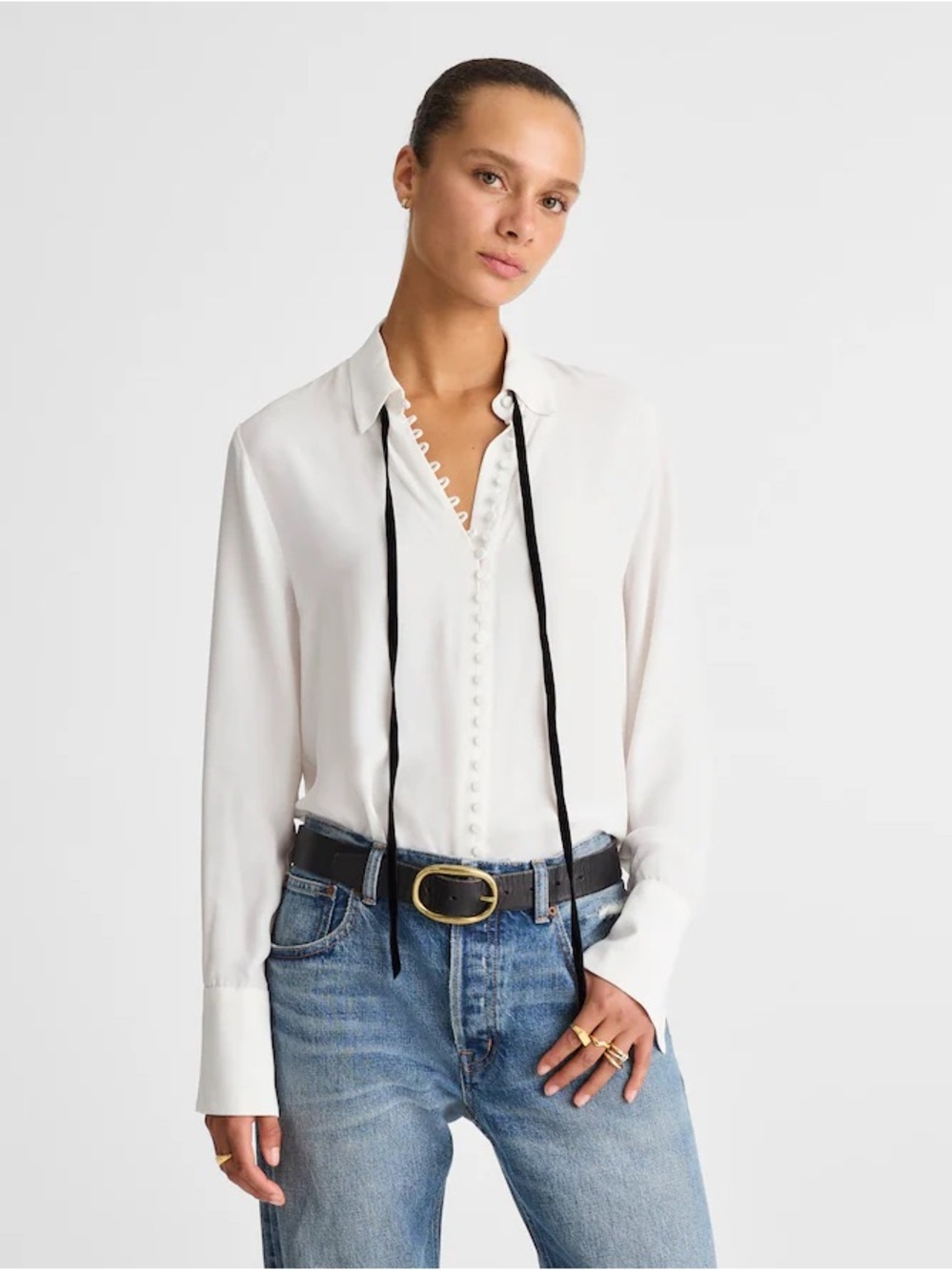 Madewell Necktie Button-Up Top